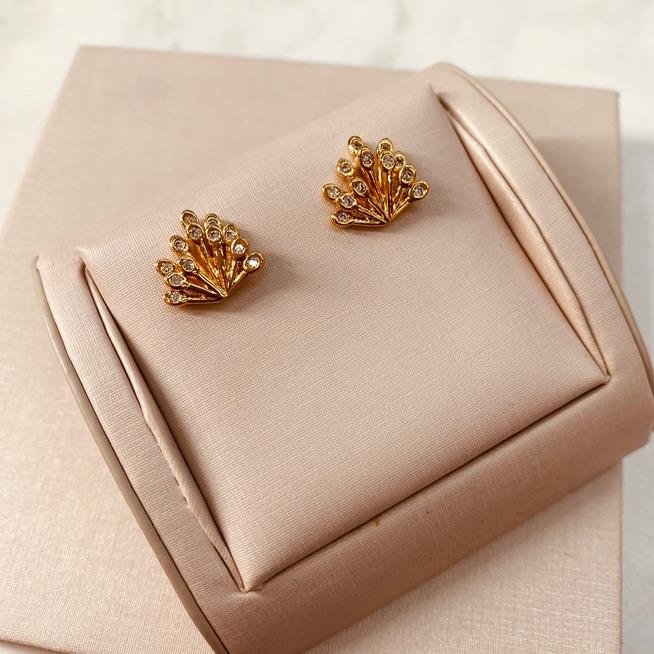 BR OURO LEQUE FIOS ZIRCONIAS