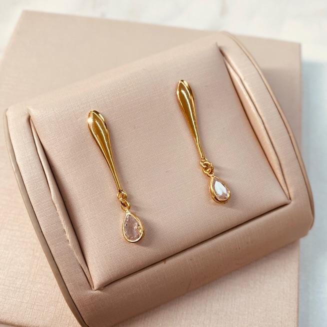 BR OURO LONGO ZIRCONIA GOTA