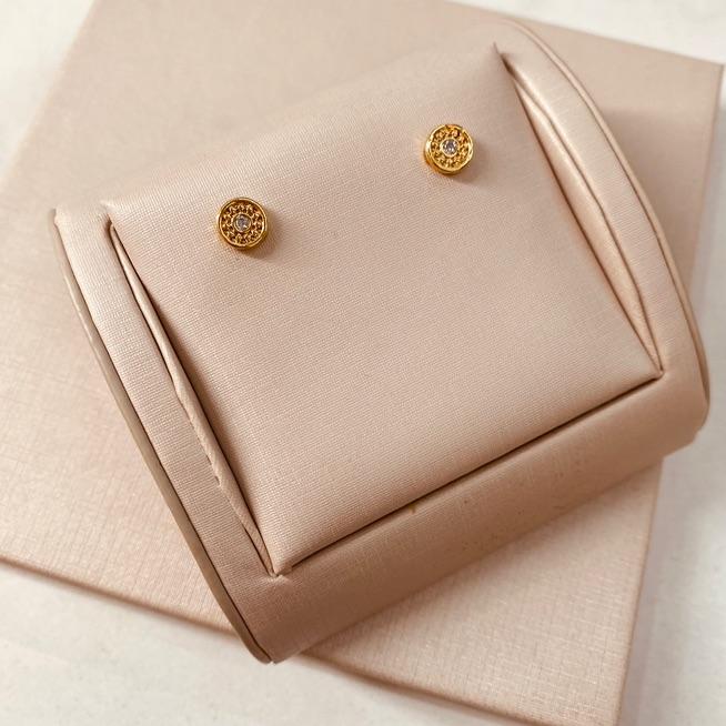 BR OURO REDONDO ZIRCONIA TRIANGULO