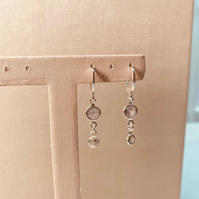 BR PRATA ARGOLA FINA 2 PGS ZIRCONIAS