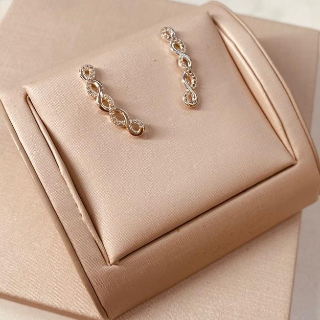 BR PRATA EARCUFF INFINITOS MICRO CRAVEJADOS E LISOS