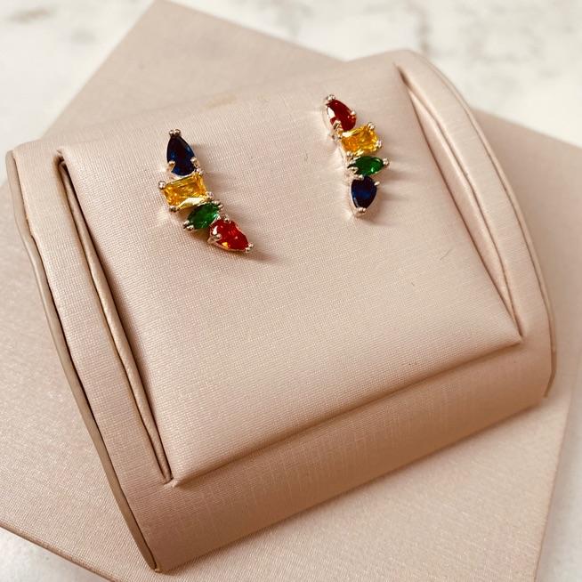 BR PRATA EARCUFF PEQUENO COLORIDO