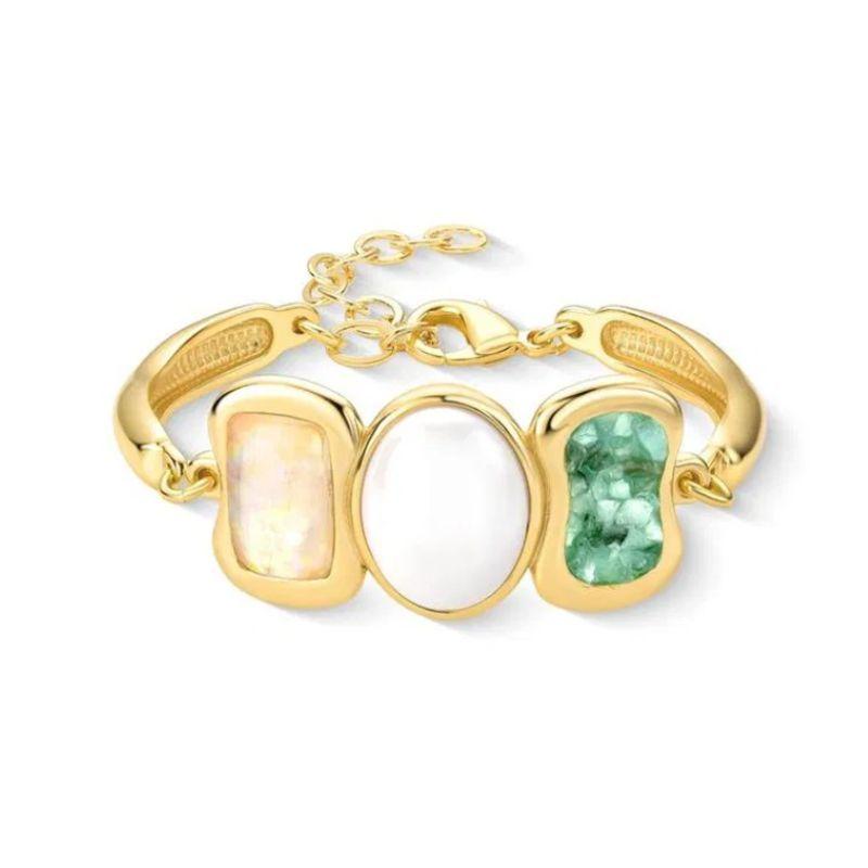 BRAC OURO ESMERALDA PORCELANA