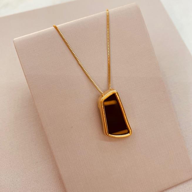 CL OURO ORGANICO RESINA RETANGULAR BLACK