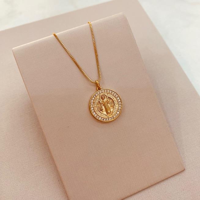 CL OURO SÃO BENTO MICRO CRAVEJADO EM VOLTA