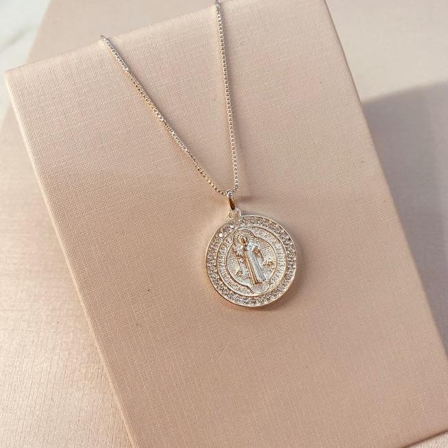 CL PRATA SÃO BENTO MICRO CRAVEJADO EM VOLTA