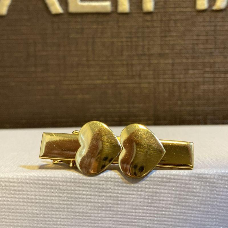 PRESILHA OURO  2 CORAÇÕES LISOS