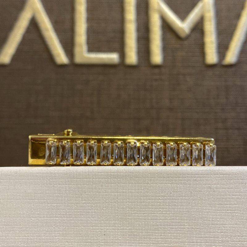 PRESILHA OURO ZIRCONIA BAGUETE