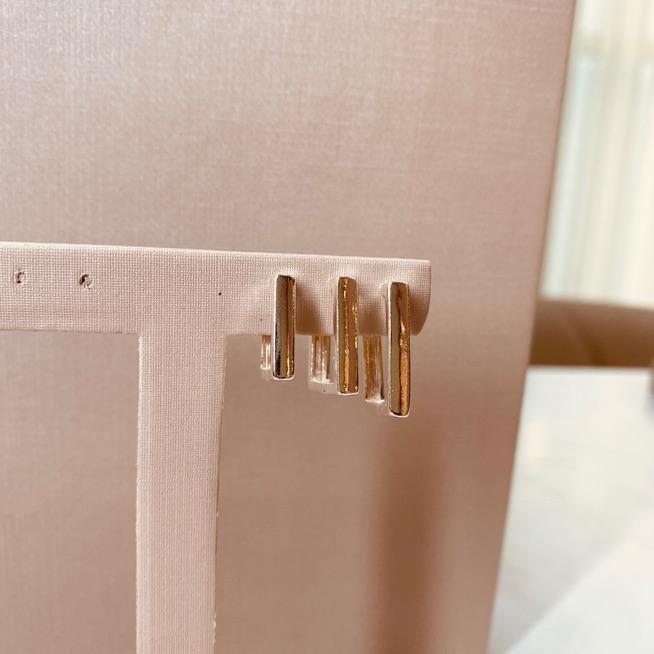 TRIO PRATA ARGOLA QUADRADA FINA