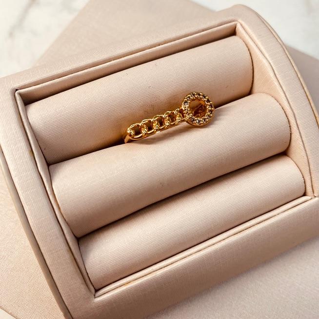 AN OURO CORRENTE CIRCULO MICROCRAVEJADO