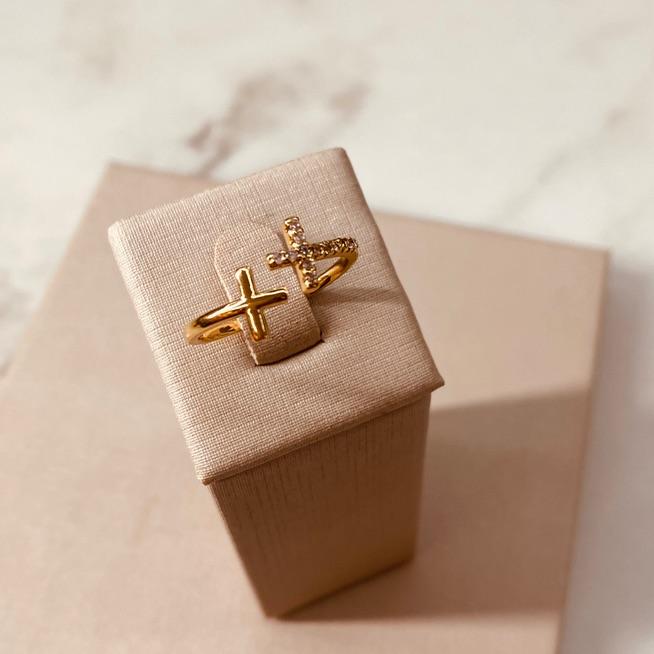 AN OURO CRUZ LISA E MICRO CRAVEJADA