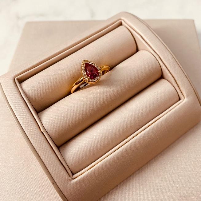 AN OURO GOTA RUBI MICRO CRAVEJADO