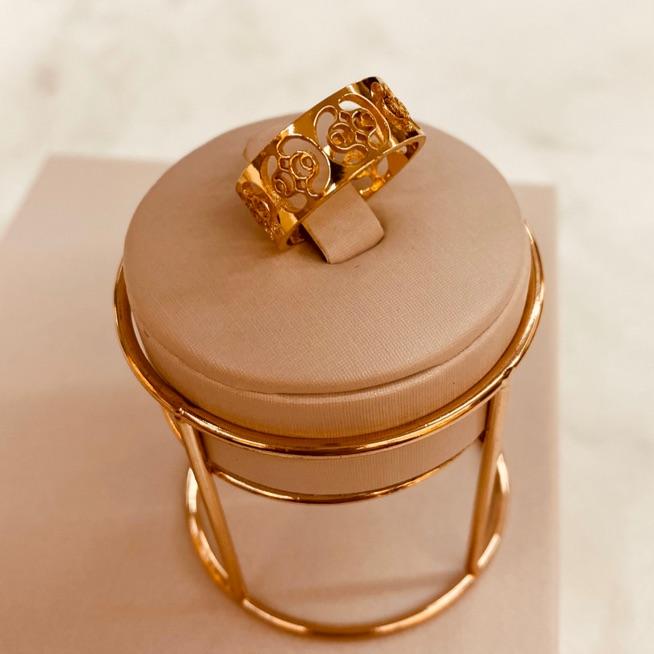 AN OURO REGULÁVEL DETALHES VAZADOS  2 LUA / 2 QUADRADOS / 2 LOSANGOS