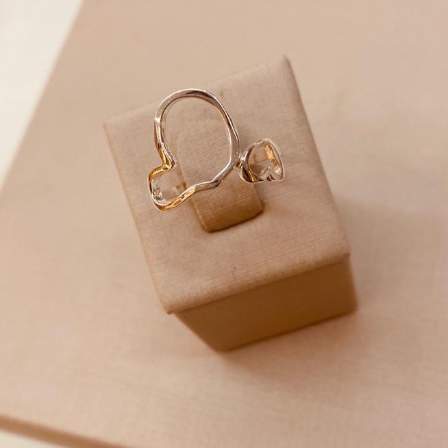 AN PRATA DOIS CORAÇÕES LISOS VAZADOS