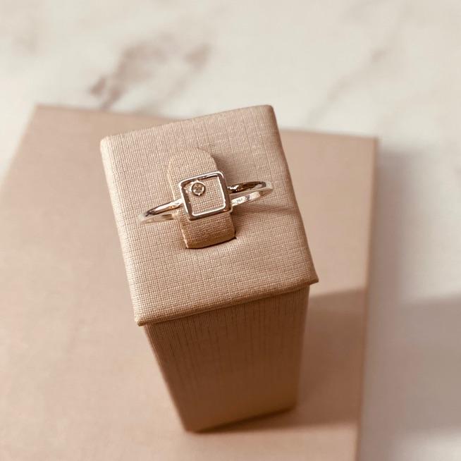 AN PRATA FINO COM QUADRADO E ZIRCONIA