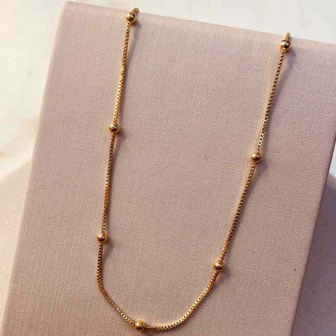 CR OURO VENEZIANA BOLINHAS 60CM