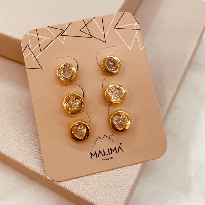 TR OURO ZIRCONIA ESTRELA CORAÇAO