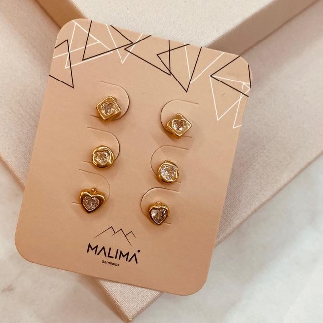 TR OURO ZIRCONIAS CORAÇÃO