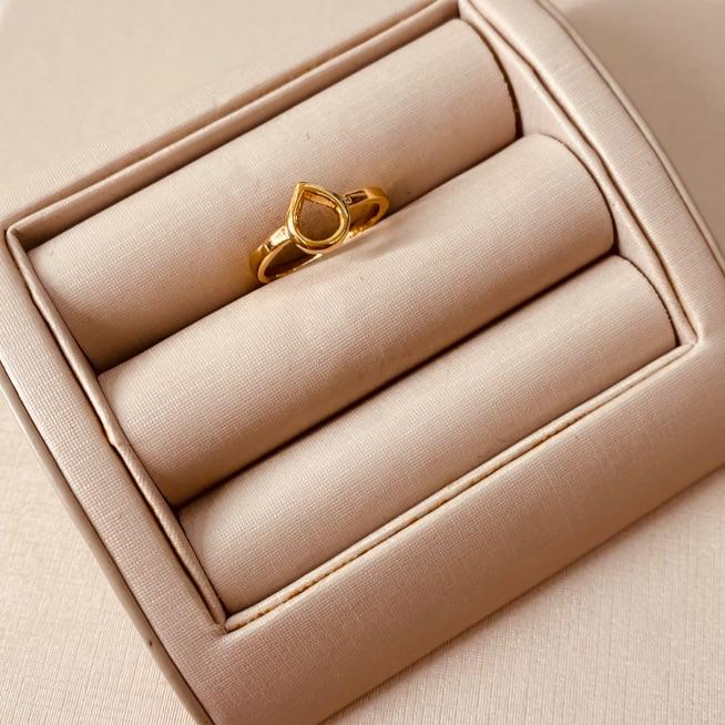 AN OURO FALANGE LISO GOTA VAZADA