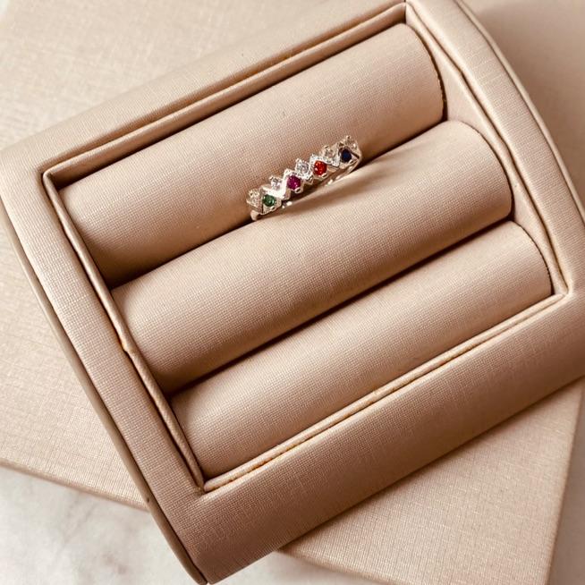 AN PRATA COM ZIRCONIAS CRISTAL E COLORS