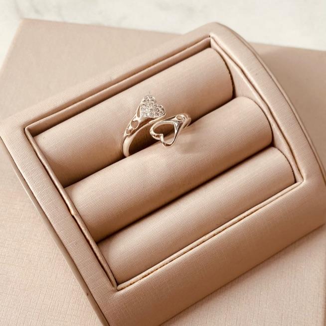 AN PRATA REGULÁVEL CORAÇÃO CRAVEJADO E UM VAZADO