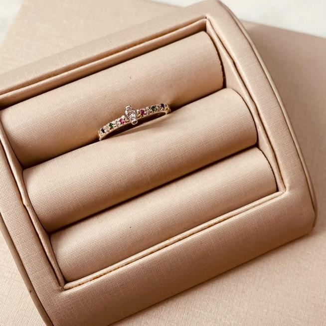 AN PRATA SOLITÁRIO ZIRCONIAS COLOR