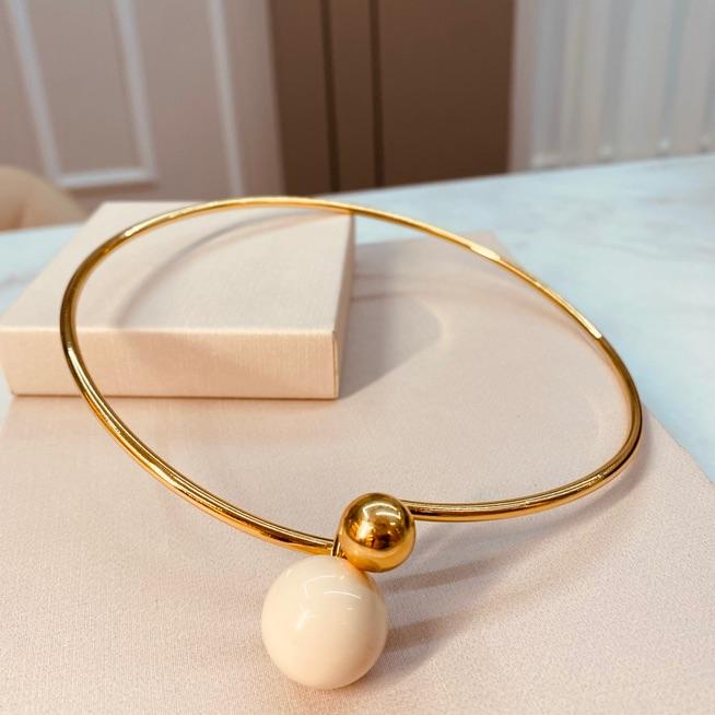 ARO OURO BOLA LISA E BOLA G OFF WHITE