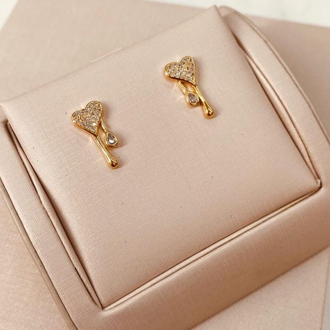 BR OURO CORAÇÃO AQUA MICROCRAVEJADO P