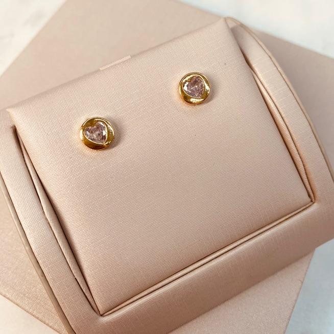 BR OURO REDONDO ZIRCONIA CORAÇÃO