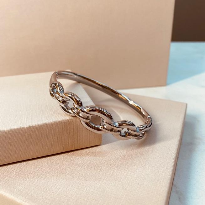 BRAC AÇO PRATA CORRENTE FIVELA