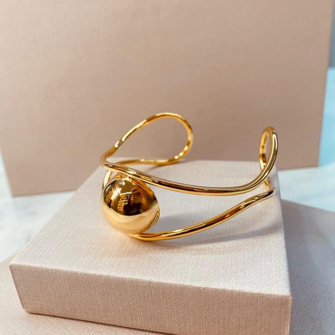 BRAC OURO FIOS BOLA LISA