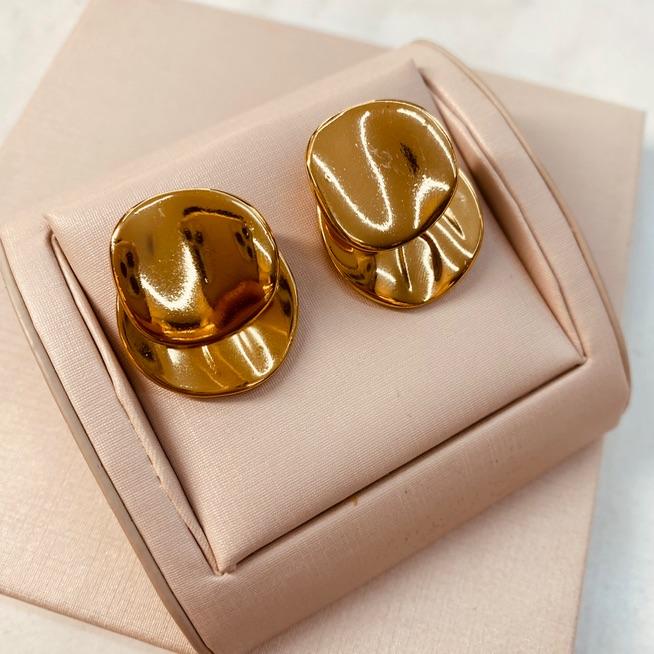 BR AÇO OURO 2 CIRCULOS ASSIMETRICOS