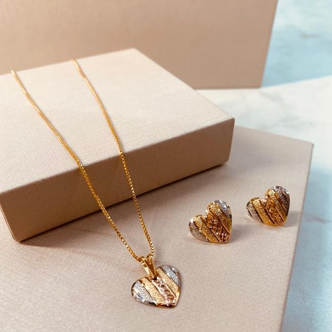 CJ OURO CORAÇÃO 3 CORES