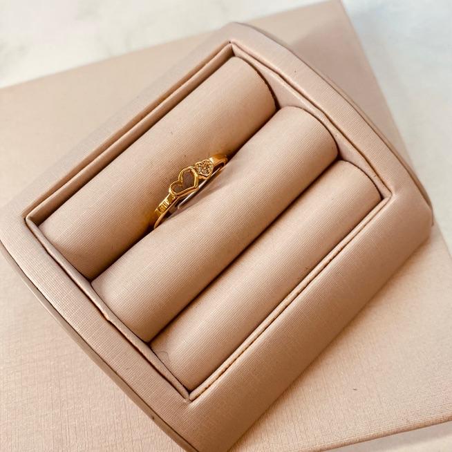 AN OURO CORAÇÃO VAZADO MICRO CRAVEJADO