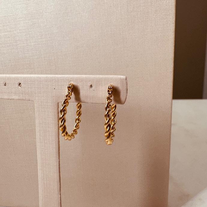 BR OURO ARGOLA TRANÇADA FINA