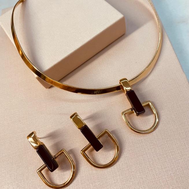 BR OURO GEOMÉTRICO ÁGATA PRETA