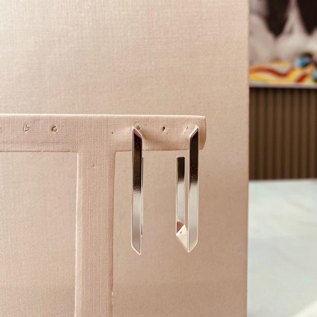 BR PRATA ARGOLA LONGA FINA RETANGULAR