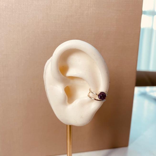 PIERCING PRATA AMETISTA