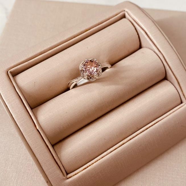 AN PRATA SOLITÁRIO PRICESA ZIRCONIA ROSA