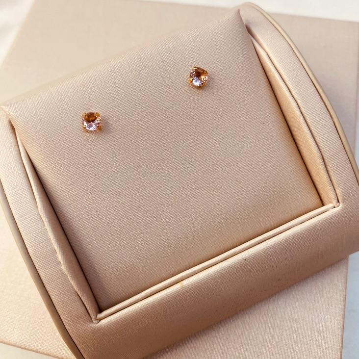 BR OURO PONTO DE LUZ ROSA 4MM