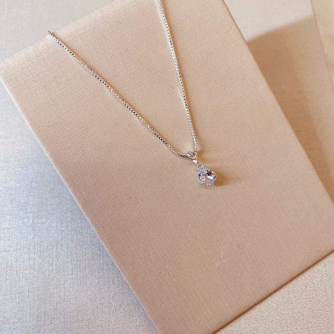 CL PRATA ZIRCONIA GOTA P